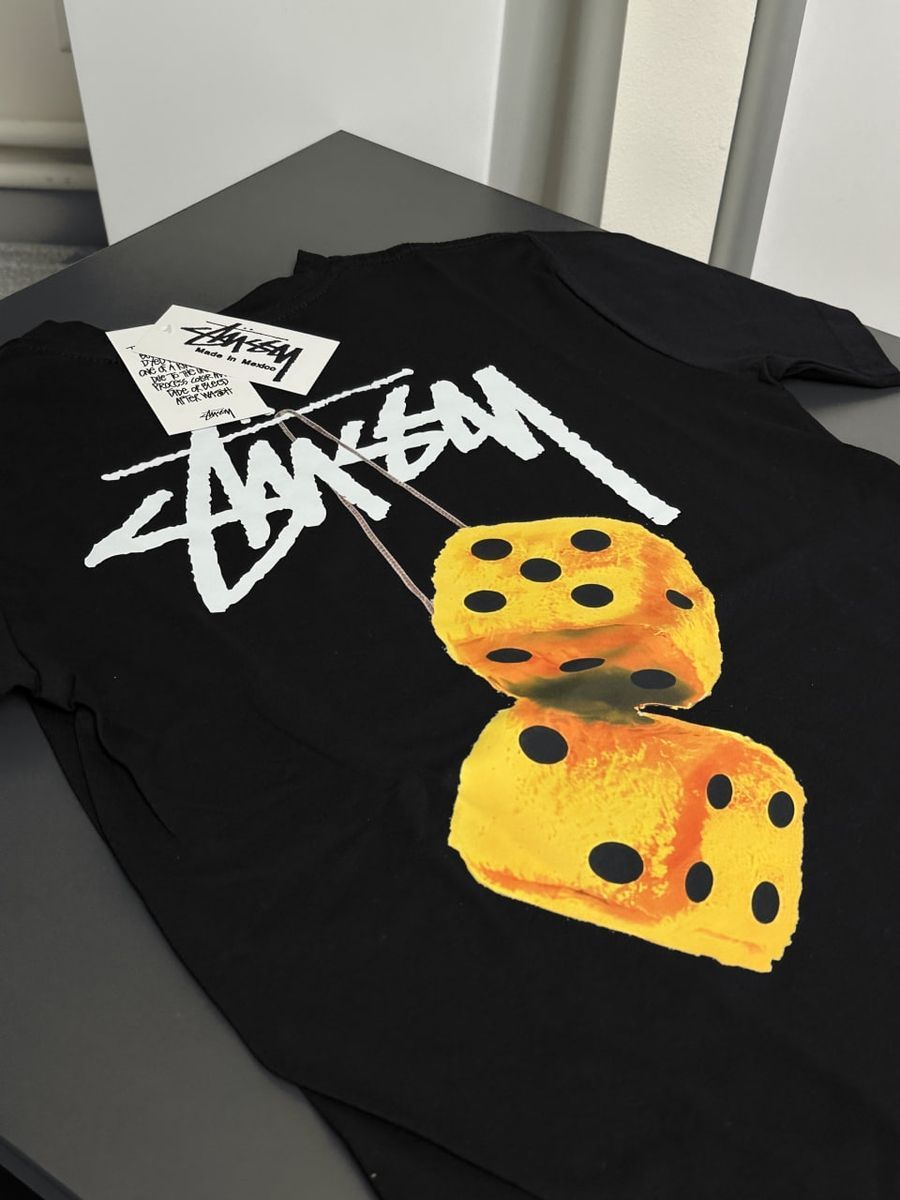 Футболка STUSSY Fuzzy Dice Yellow sttxsby фото